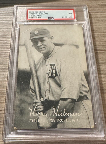 1922 Exhibits Baseball HARRY HEILMAN (HEILMANN) PSA 3.5 VG+