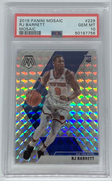 2019-20 Panini Mosaic RJ Barrett Mosaic Prizm Rookie RC #229 PSA 10 Knicks