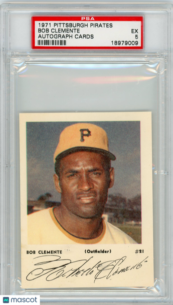 1971 Pittsburgh Pirates Autograph Cards Bob Clemente PSA 5