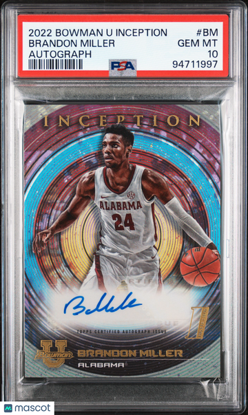 2022 Bowman University Inception Brandon Miller Auto PSA 10