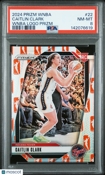 2024 Panini Prizm WNBA Caitlin Clark #22 Logo PSA 8