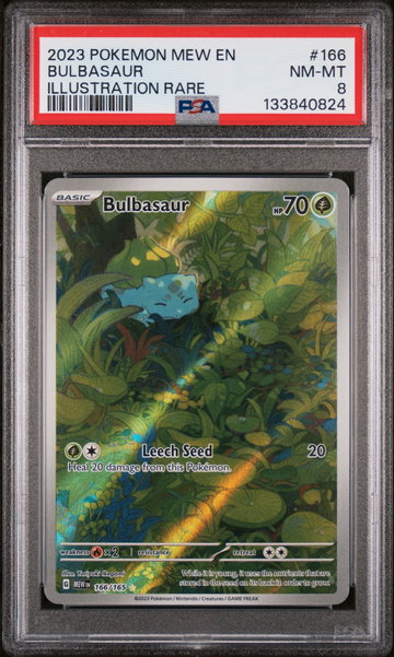 2023 Pokemon Mew Illustration Rare Bulbasaur #166 PSA 8