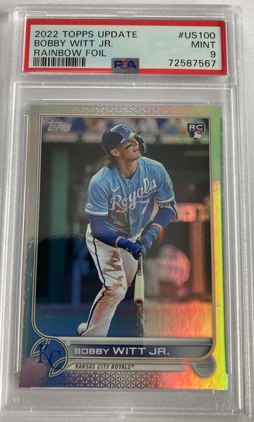 2022 Bobby Witt Jr. Topps Update Rainbow Foil PSA 9