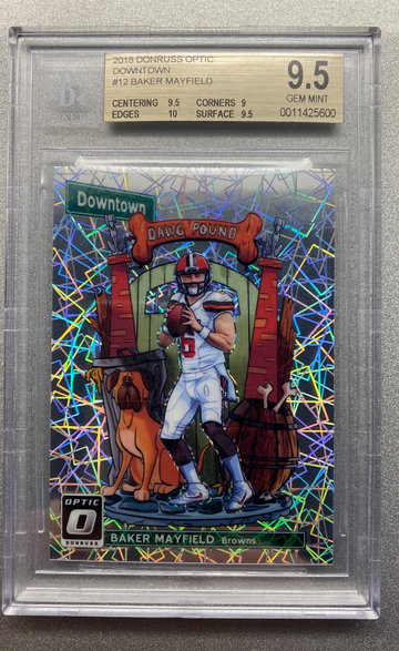 BAKER MAYFIELD 2018 DOWNTOWN ROOKIE CASE HIT BGS 9.5 GEM MINT