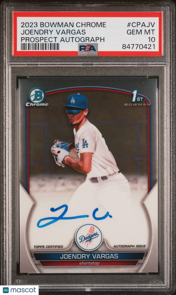2023 Bowman Chrome Prospect Autographs Joendry Vargas #CPAJV PSA 10