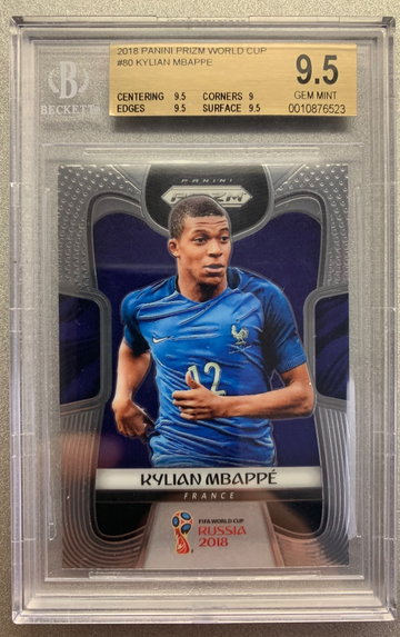 KYLIAN MBAPPE 2018 WORLD CUP ROOKIE PRIZM BGS 9.5 GEM MINT