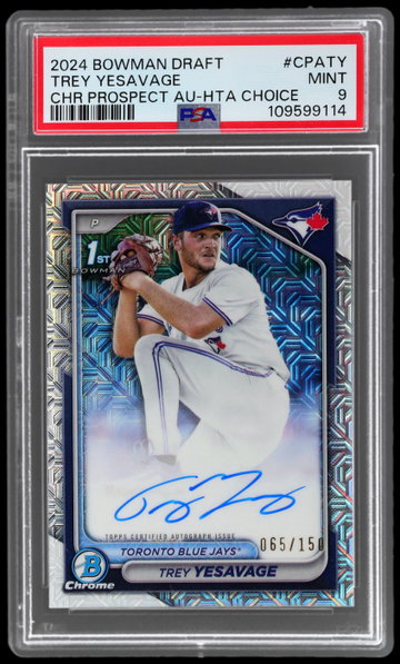 2024 Bowman Draft Trey Yesavage Chrome Autograph Hta Choice Refractor PSA 9