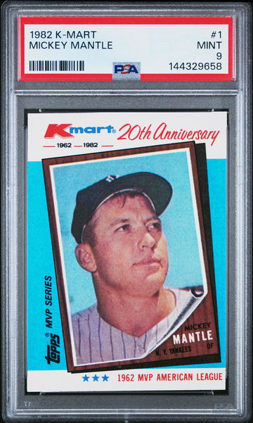 1982 Topps K-Mart Mickey Mantle #1 PSA 9
