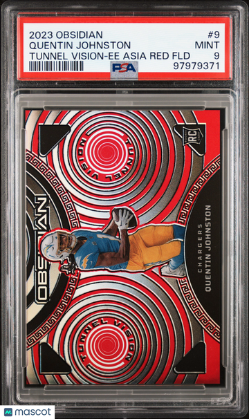 2023 Panini Obsidian Tunnel Vision Quentin Johnston #9 Ee Asia Red FLD PSA 9