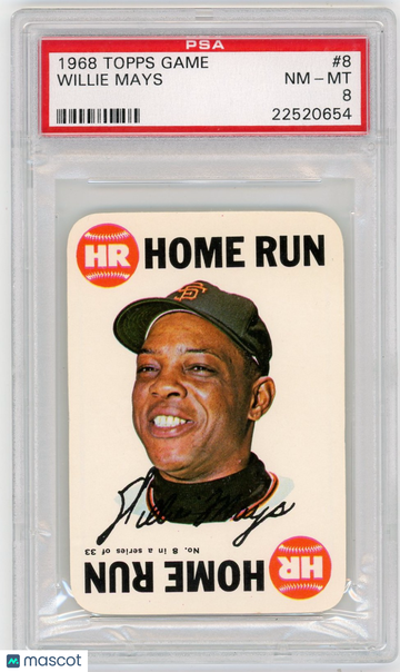 1968 Topps Game Willie Mays #8 PSA 8