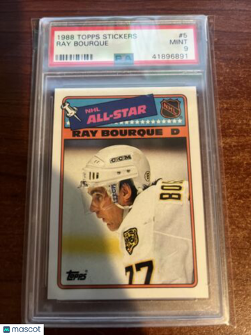 1988-89 Topps Ray Bourque #73 Sticker PSA 9