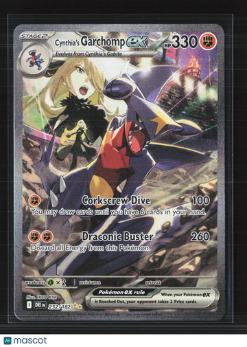 2025 Destined Rivals Cynthia's Garchomp EX Holo Secret Rare SAR #232/182