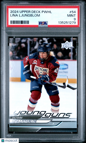2024-25 Upper Deck Pwhl Lina Ljungblom #54 Young Guns Rookie PSA 9
