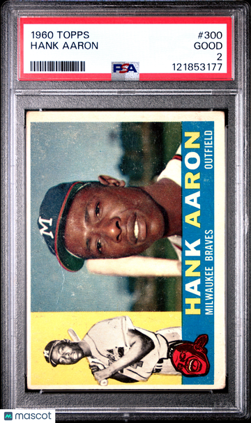1960 Topps Hank Aaron #300 PSA 2