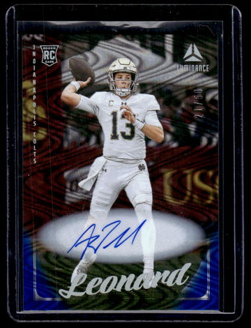 2025 Panini Luminance Blue Riley Leonard #106 RC Auto /50