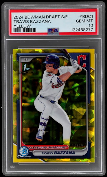 2024 Bowman Chrome Draft Sapphire Edition Travis Bazzana Yellow PSA 10