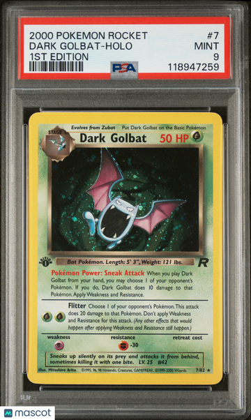 2000 Pokemon Rocket Dark Golbat Holo 1st Edition PSA 9 #7