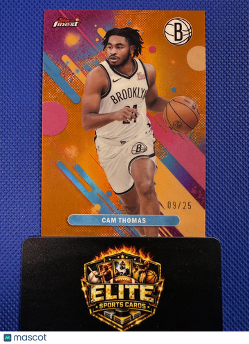 2025-26 Finest Cam Thomas #25 Orange Refractor SN