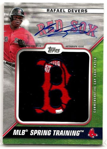 2021 Topps Rafael Devers Autograph Cap Logo Patch Card #5/10
