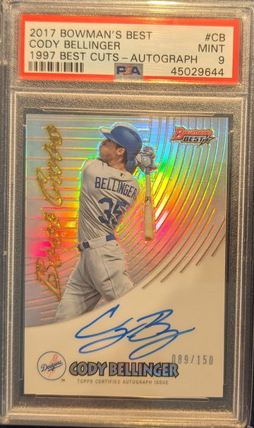 2017 Bowman's Best Cody Bellinger 1997 Best Cuts Rookie Autograph /150 PSA 9