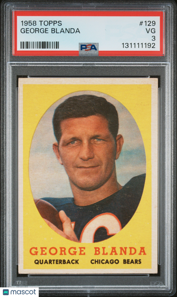 1958 Topps Football George Blanda #129 PSA 3