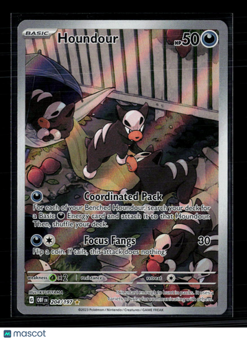 2023 Obsidian Flames Houndour Holo Secret Rare #204/197