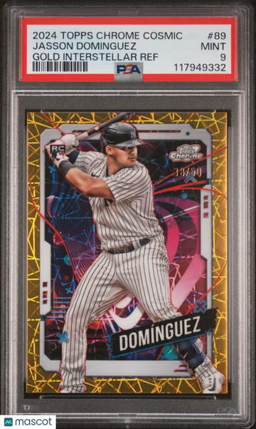 2024 Topps Cosmic Chrome Jasson Dominguez #89 Gold Interstellar Ref /50 PSA 9