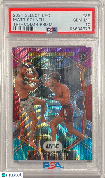 2021 Panini Select UFC Matt Schnell #85 Tri Color Prizm PSA 10