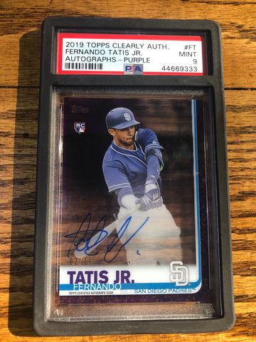 Fernando Tatis Jr. 2019 Topps Clearly Authentic Purple Autographs 02/10 RC PSA 9 POP 1