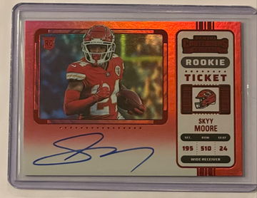 2022 Panini Contenders Skyy Moore Rookie Ticket Red Variation