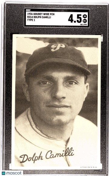 1936 Goudey Wide Pen (R314) Dolph Camilli Type SGC 4.5