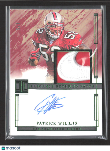 2024 Panini Impeccable Elegance Retired Patch Patrick Willis #ERA-PWS /5 Authentic Memorabilia Elegance Retired Patch