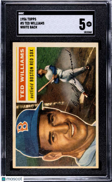 1956 Topps Ted Williams #5 White Back SGC 5