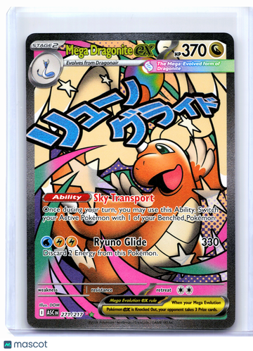 Pokemon Ascended Heroes Mega Dragonite ex Holo Mega Attack Rare Trading Card 271/217