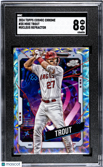 2024 Topps Cosmic Chrome Mike Trout #35 Nucleus Refractor SGC 8