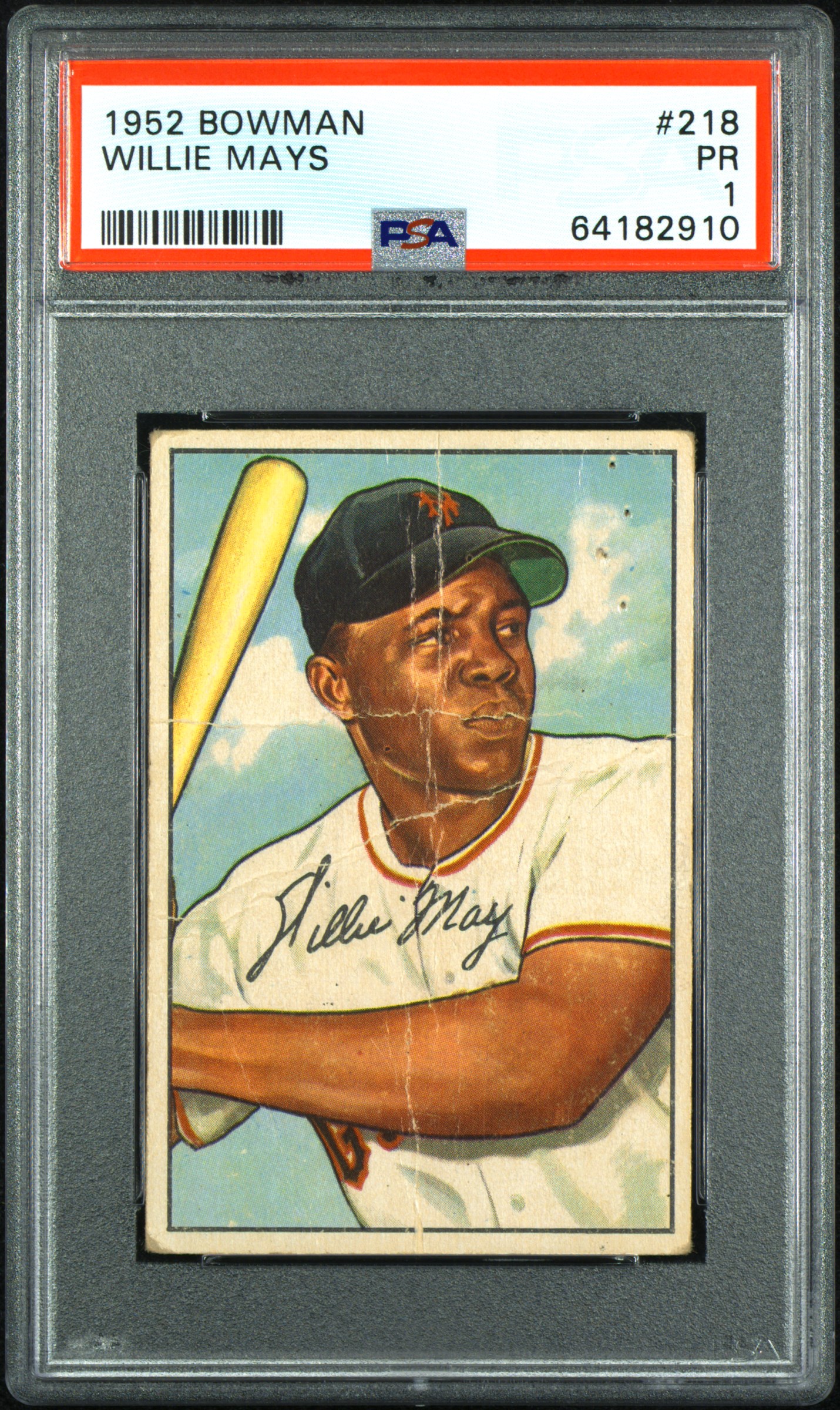 1952 Bowman Willie Mays #218 PSA 1 PR NICE CENTERING!