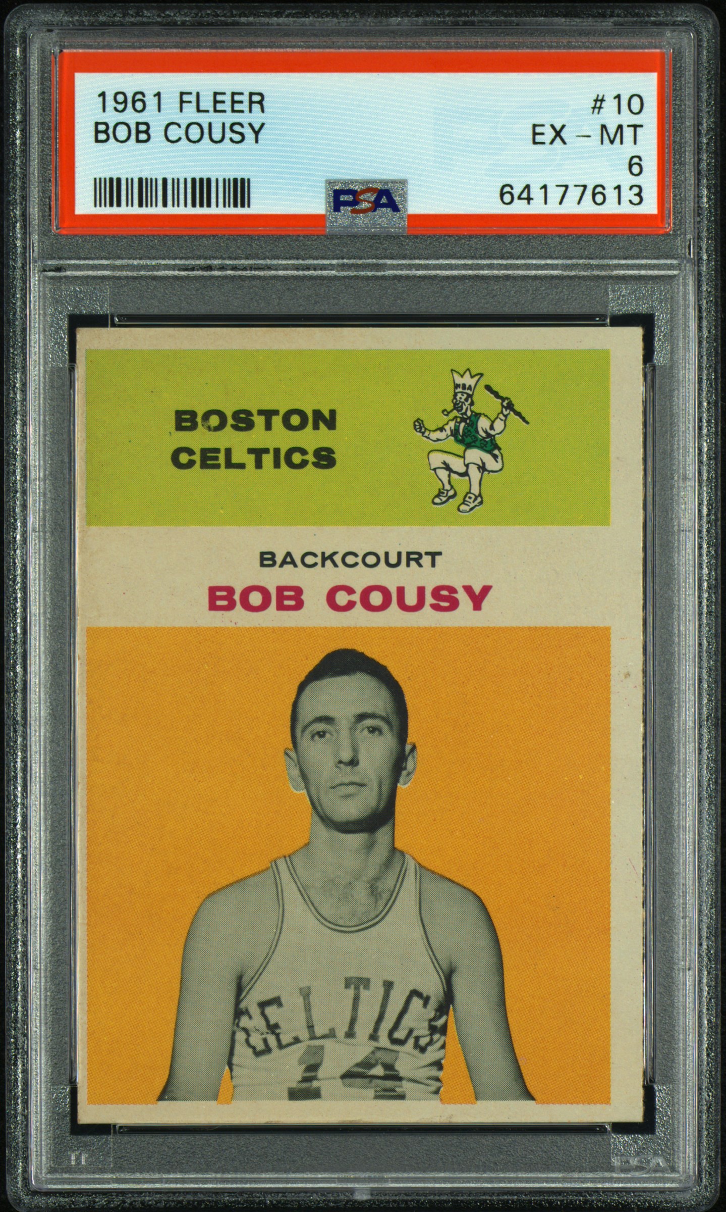 1961 Fleer Basketball #10 Bob Cousy PSA 6