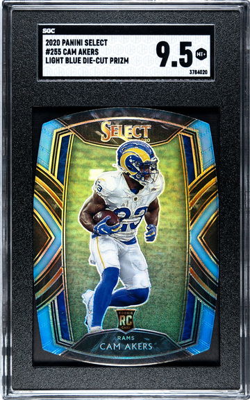 2020 Panini Select #255 Cam Akers Light Blue SGC 9.5