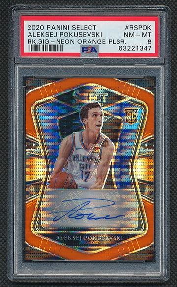 2020 Select Aleksej Pokusevski Neon Orange Pulsar Auto /30 PSA 8