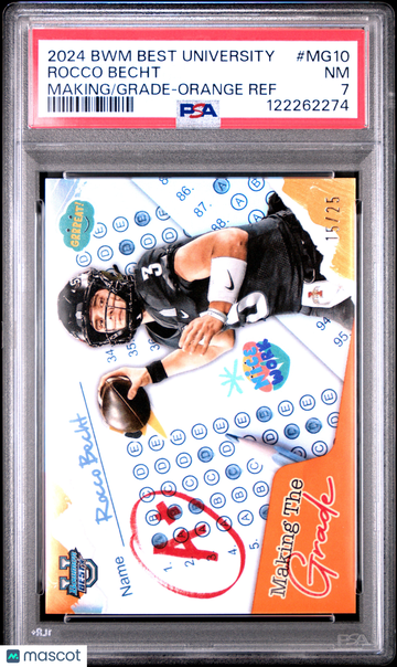 2024 Bowman Best University Making The Grade Rocco Becht #MG10 Orange Ref /25 PSA 7