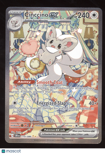 2026 Mega Evolution Chaos Rising Cinccino ex Secret Rare #119/086