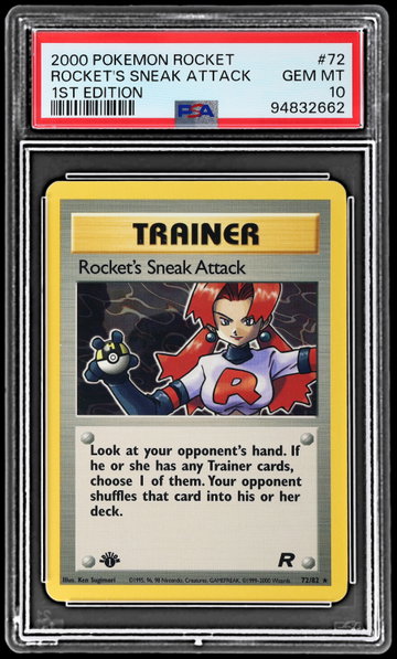2000 Pokemon Team Rocket Rocket's Sneak Attack 1st Edition PSA 10