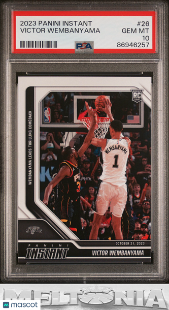2023-24 Panini Instant NBA Victor Wembanyama #26 RC PSA 10