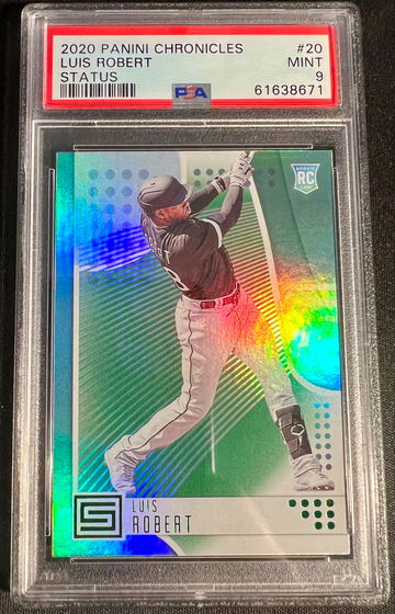 2020 PANINI CHRONICLES LUIS ROBERT ROOKIE STATUS REFRACTOR PRIZM #20 - PSA 9 MINT