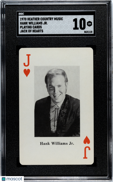 1970 Heather Country Music Playing Cards Hank Williams JR Jack Of Hearts SGC 10
