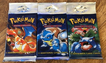 3 Pokemon Base Set 1999 Sealed Booster Packs
