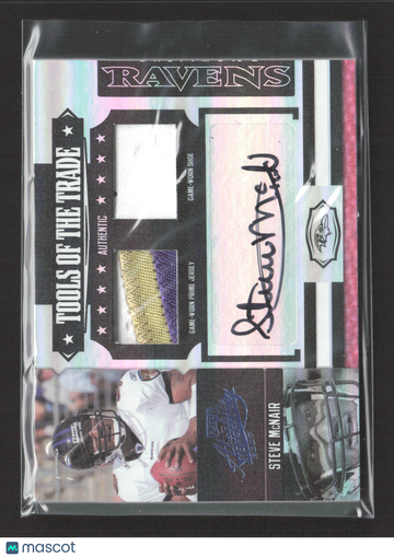 2007 Playoff Absolute Memorabilia Tools of the Trade Steve McNair #TOT-130 Game-Worn Shoe Game-Worn Prime Jersey Auto