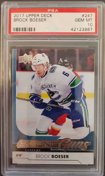 2017-18 Upper Deck Hockey Brock Boeser Young Guns #247 PSA 10