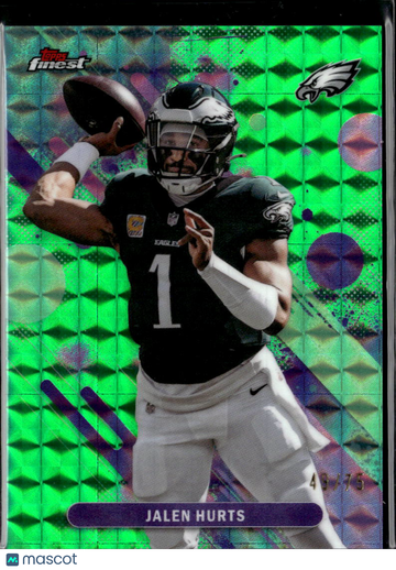 Jalen Hurts 2025 Topps Finest Green Diamond Refractor Philadelphia Eagles