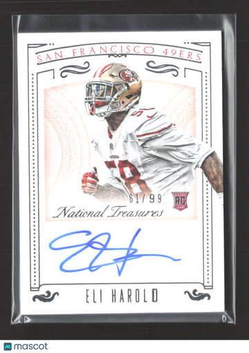 2016 Panini National Treasures Eli Harold #163 61/99 RC Auto